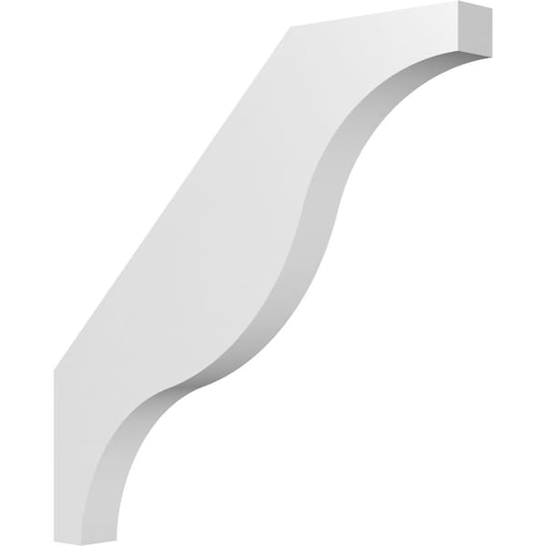 Ekena Millwork 3 1/2-in. W x 34-in. D x 34-in. H Funston Architectural Grade PVC Knee Brace BRCP035X34X34FST - main